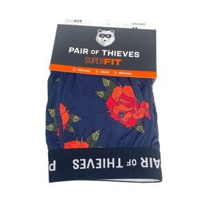 Pair Of Thieves Men's SuperFit Boxer Brief Navy Olive Rose Print Size Medium